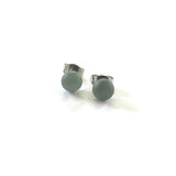 Frosted Graphite Handmade Glass Stud Earrings