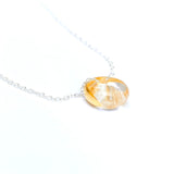 Recycled Whisky Bottle Pendant on Sterling Silver Chain, Clear and Gold