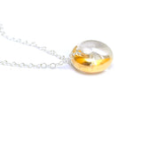 Recycled Whisky Bottle Pendant on Sterling Silver Chain, Clear and Gold