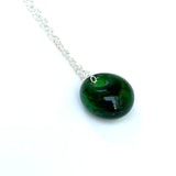 Recycled Whisky Bottle on Sterling Silver Pendant, Green