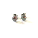 Graphite and Palladium Handmade Glass Stud Earrings