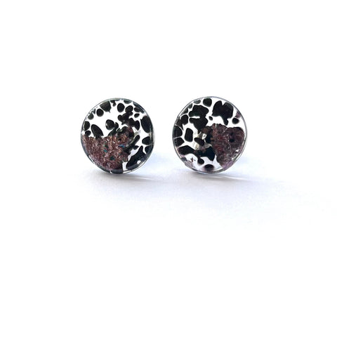 Dalmatian and Palladium Midi Mottled Studs