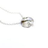 Recycled Whisky Bottle Pendant on Sterling Silver Chain, Clear and Palladium