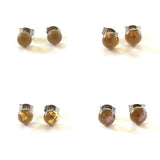 Darjeeling and Gold Handmade Glass Stud Earrings